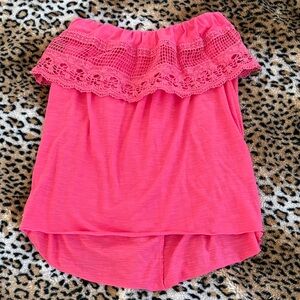 American Eagle Outfitters Pink Off-Shoulder Top
